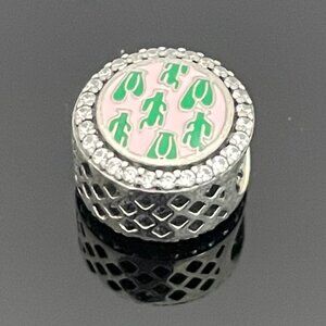 Pandora Engraved Button Charm Cactus Curacao Charm